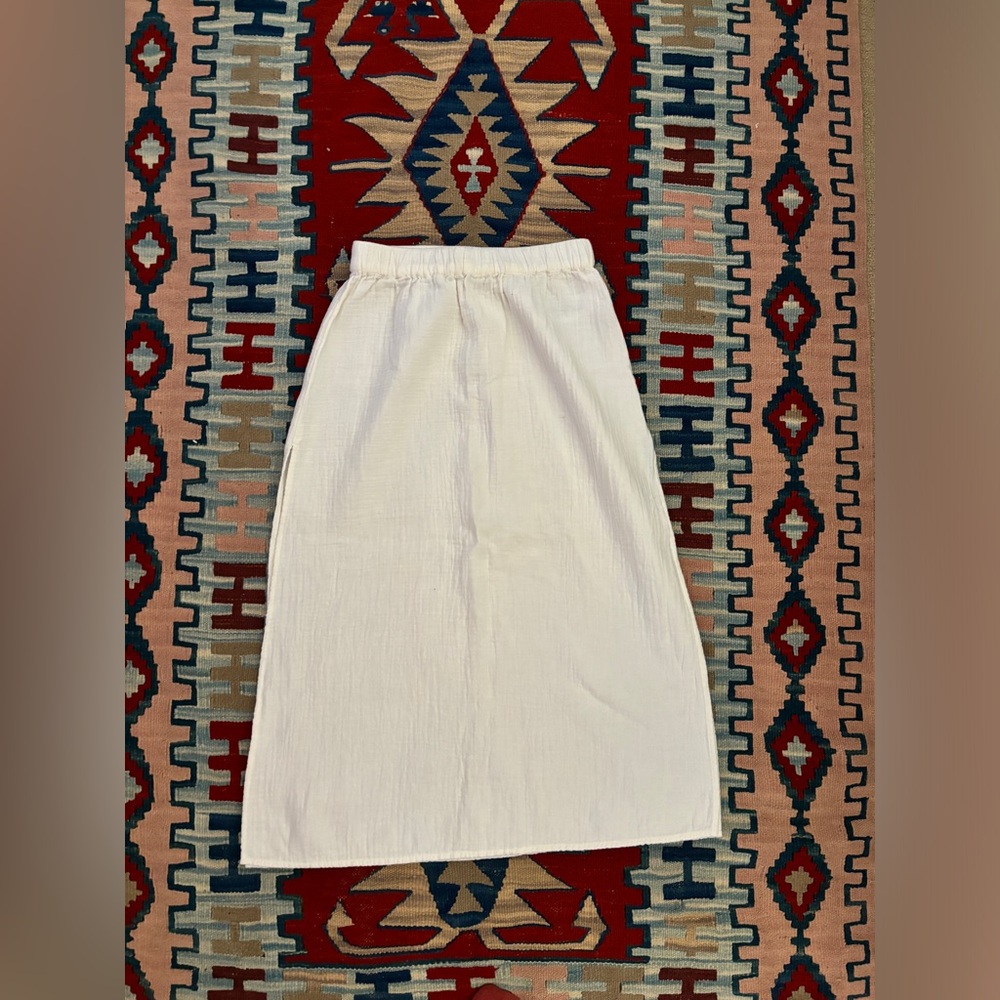 Last Chance!  Madewell Double-Gauze Pull-On Midi Skirt XXS Offwhite/Cream